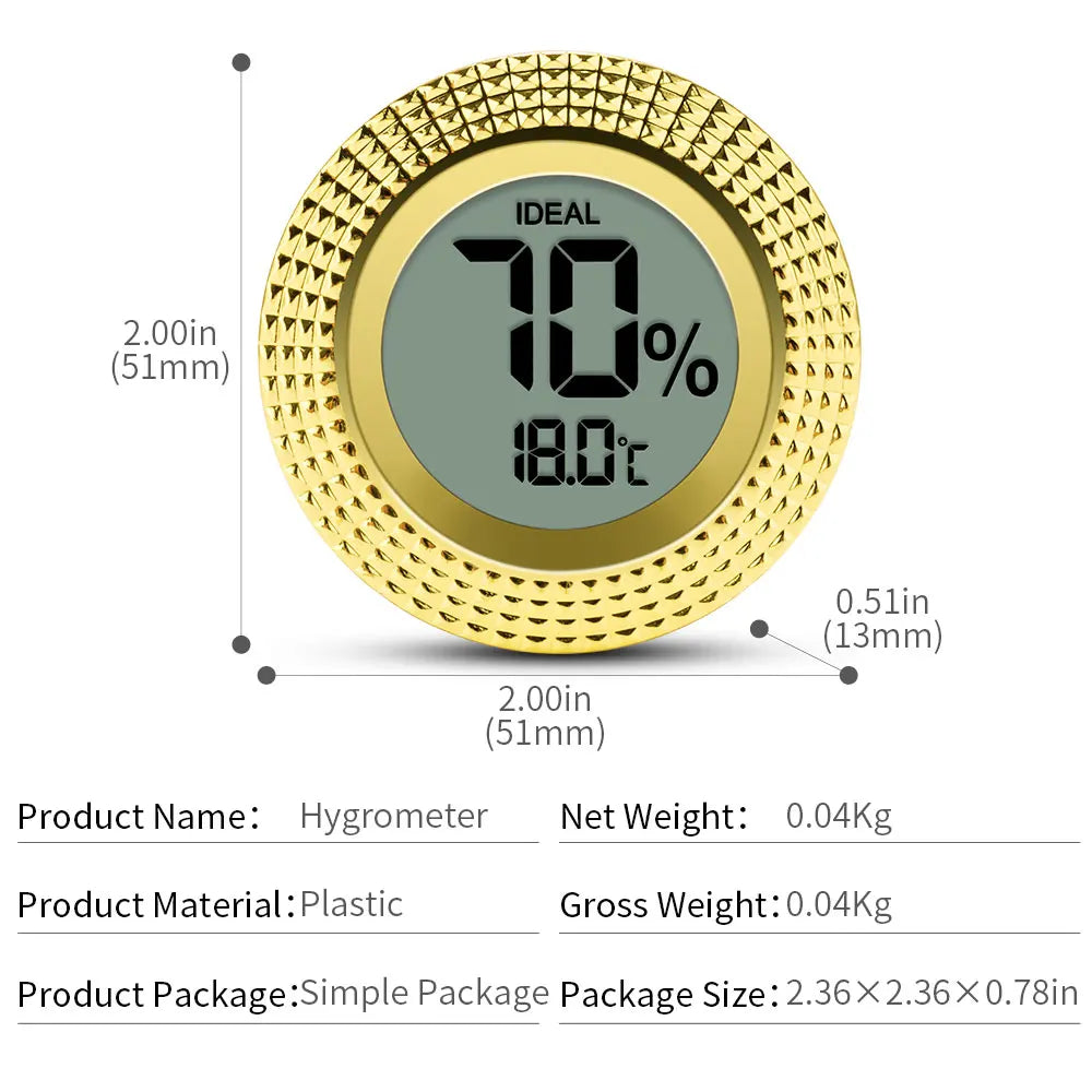 Cigar Hygrometer Thermometer Unique Design Portable Multi-Function Christmas Gift Cigar Accessories CLK-2023IH