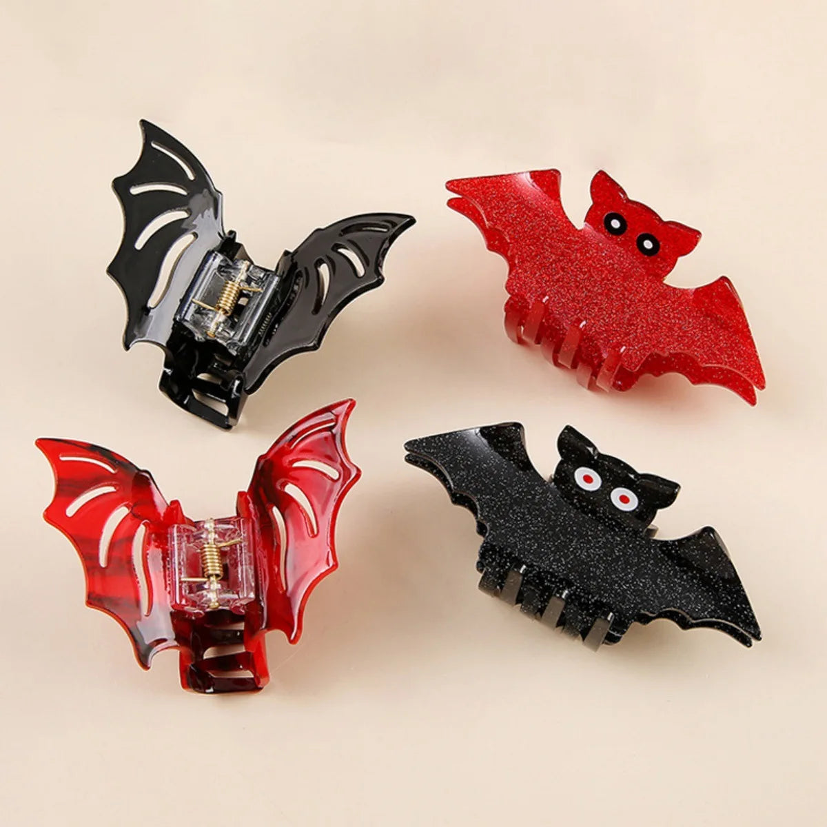 1PC Halloween Bat Hair Clip Funny Women's Back-Of-Head Party Decoration Ponytail Accessory