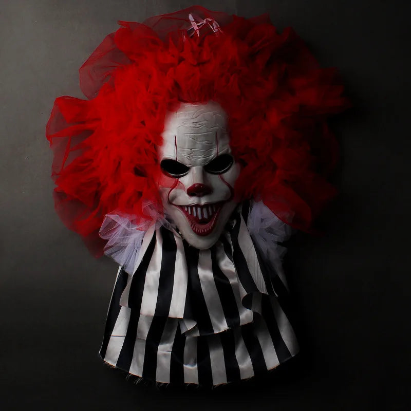 Creepy Pennywise Joker Mask Cosplay Horror Evil Demon Clown Killers Latex Helmet Halloween Carnival Party Costume Props Gifts