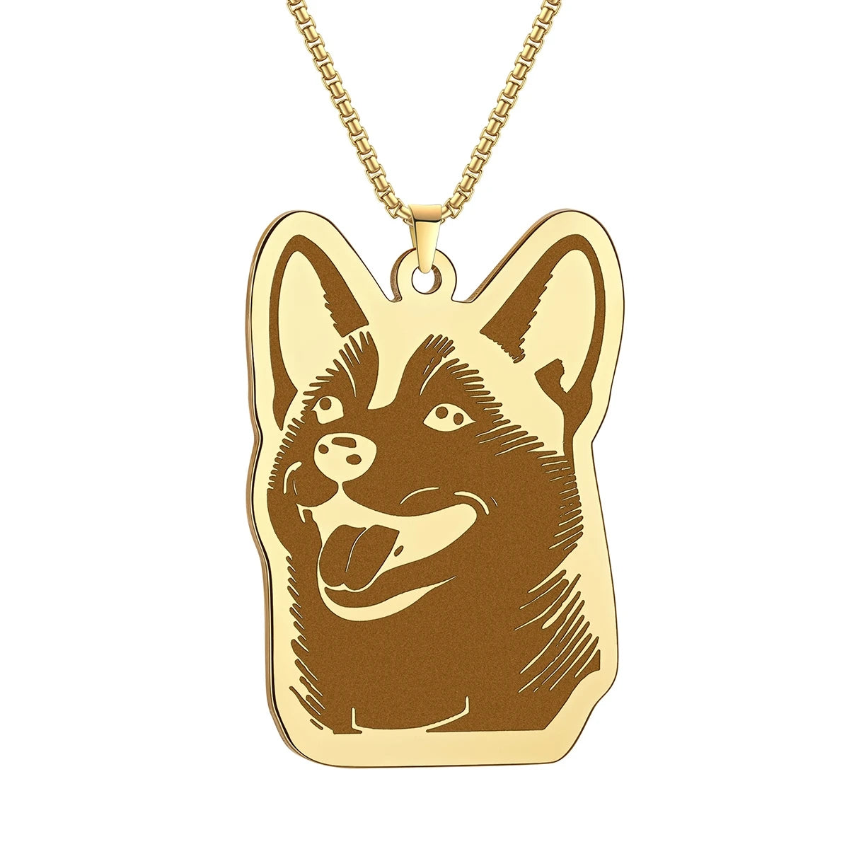 Kinitial Cute Dog Puppy Pendant Necklace For Women Men Stainless Steel Charm Necklace Wholesale Christmas Gift Jewelry