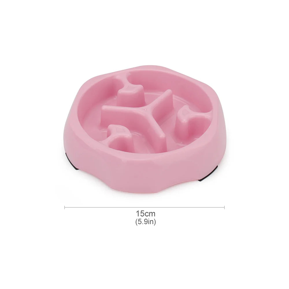 Small Dog Slow Food Bowl Anti Choking Cat Pet Bowl Puppy Feeder Supplies Square/Round