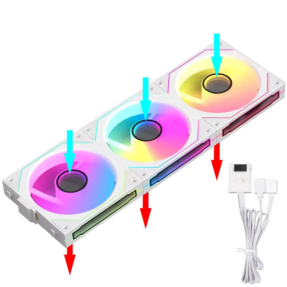 JUMPEAK MX120 360mm Modular Wireless Splicing 120mm PC Case Cooling Fan ARGB Infinite Mirror Light Effect For Water Cooler Fan