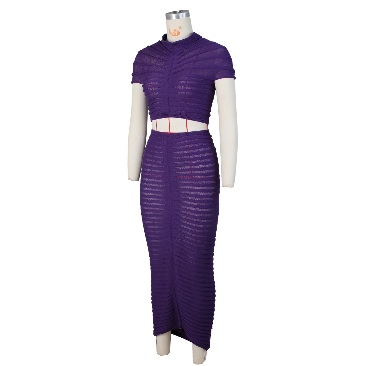 JRRY Sexy Women Knitted Set Crop Top Long Skirt Crochet Two Pieces Set Hollow Out Crocheted Beach Dress Set Cover Ups