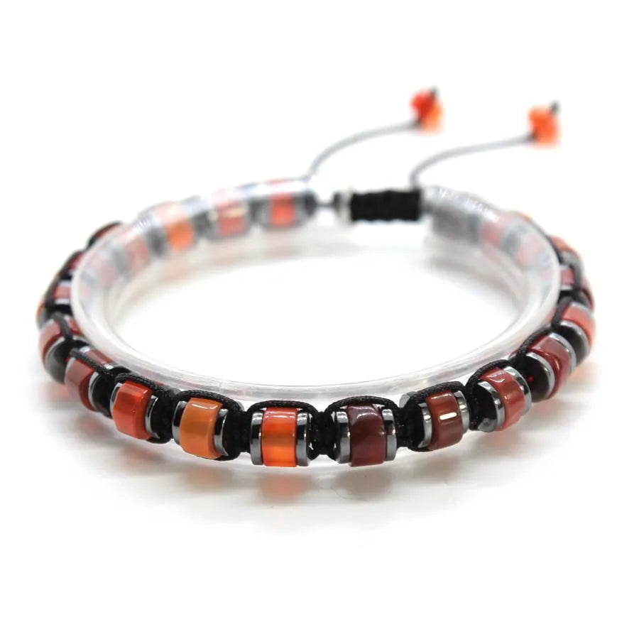 Handmade Braided Crystal Stone Bracelets For Couple Natural Amethyst Tourmaline Rope Macrame Adjustable Women Bracelet Jewelry