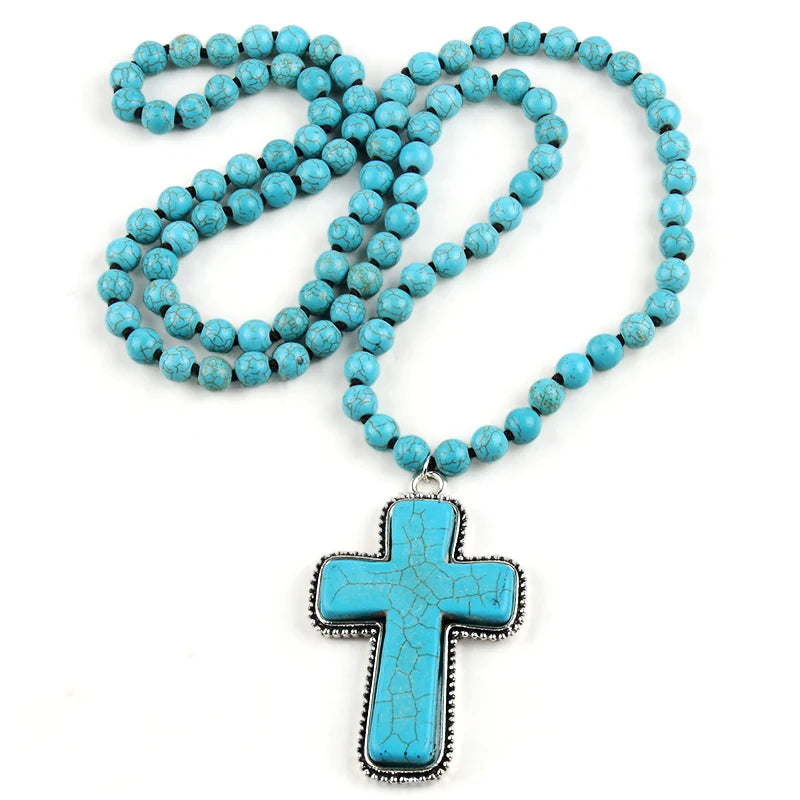 RH 2025 New Fashion Bohemian Style Natural Stone Glass Hematite Knotted Exaggerated Irregular Multicolor Druzy PendantNecklace