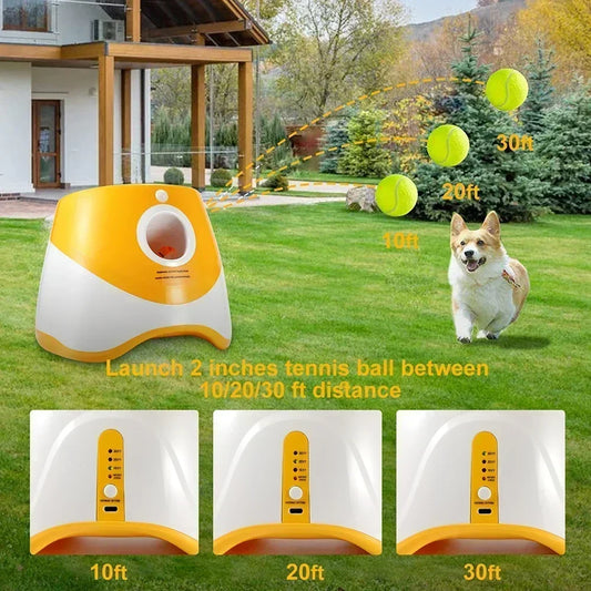Automatic Dog Ball Launcher with 3 Distance Settings for Indoor & Outdoor Play, Keeps Pets Active & Healthy.