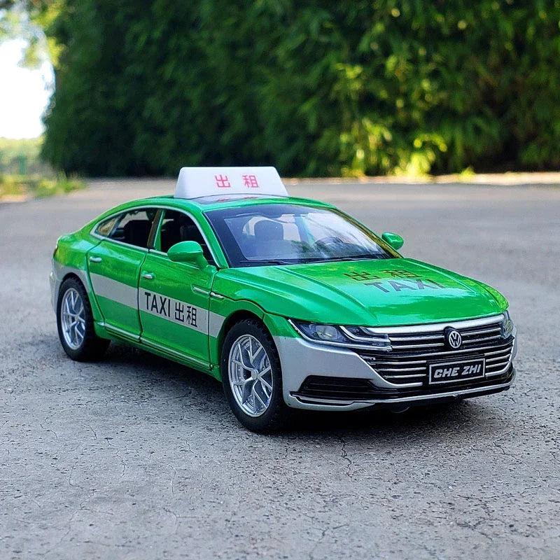 1:32 Volkswagen CC Taxi Car Model Alloy Car Die Cast Toy Car Model Sound Light Children's Toy Collectibles Christmas gift ﻿A563
