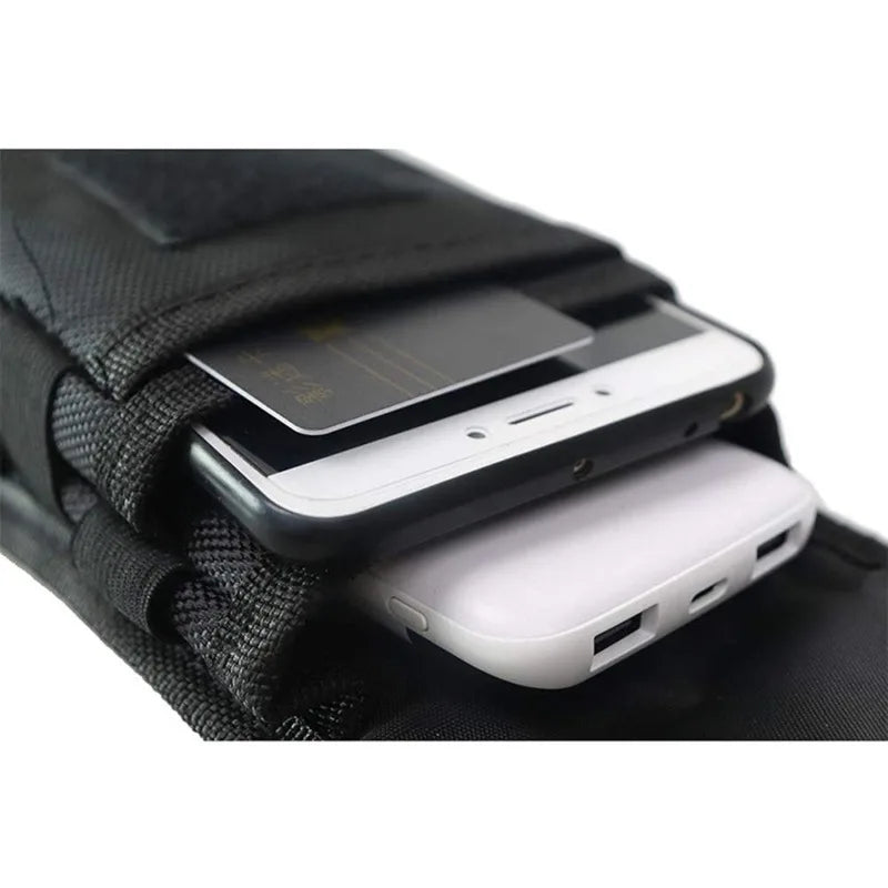 Flip Phone Bag with Three Compartments for Casual Pen Insertion and Waist Hanging Men's Belt Loop Pouch Large Capacity Wallet