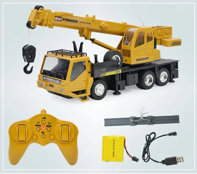 RC Truck 2.4G Remote Control Excavator Engineering Transport Vehicle 1:24 Dump Truck Mixer Heavy Crane Toy Kid Christmas Gift