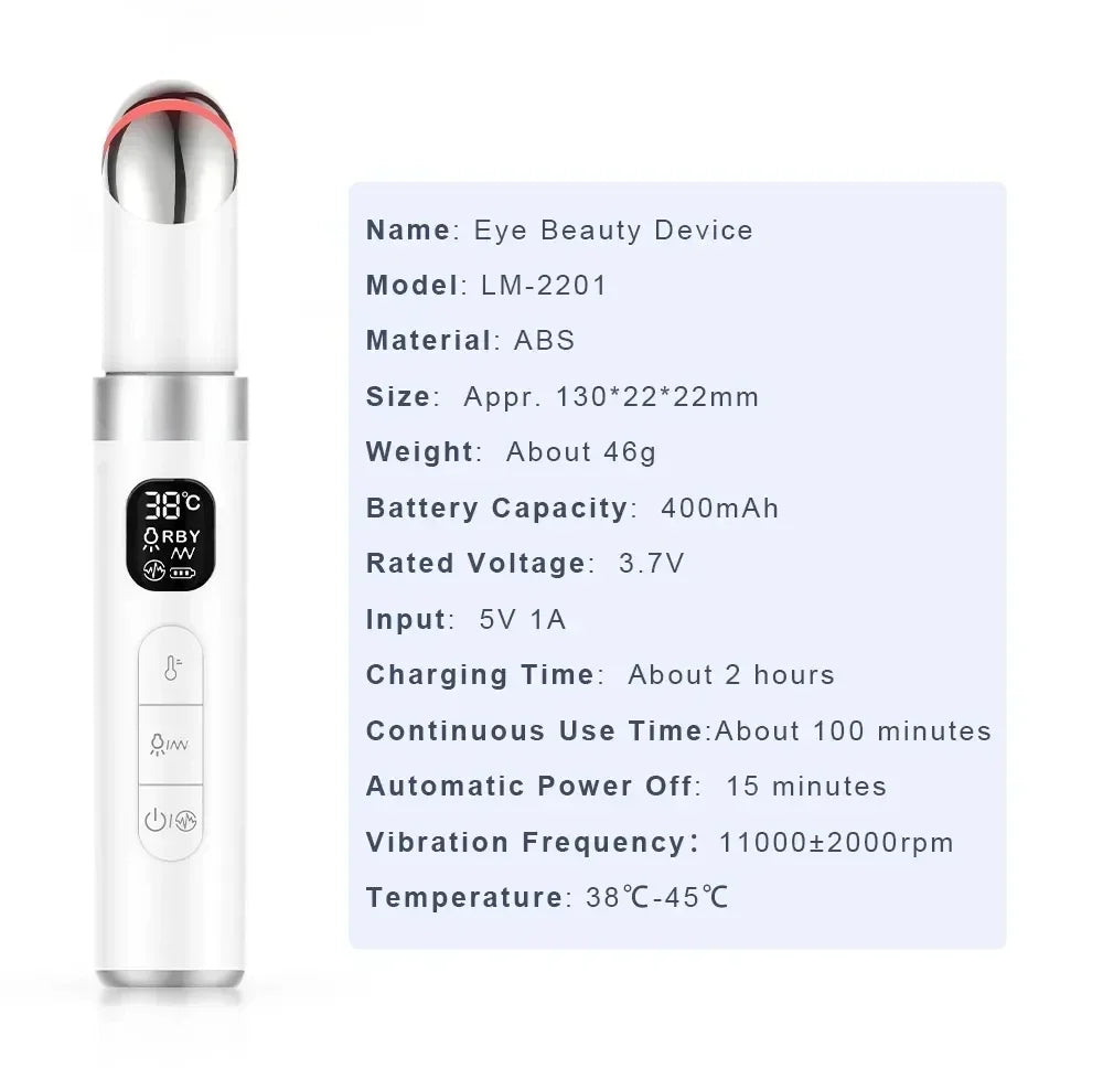 Electric Eye Massager EMS Microcurrent Skin Lifting Reduce Eye Wrinkles Remove Dark Circles Hot Vibration Beauty SkinCare Device