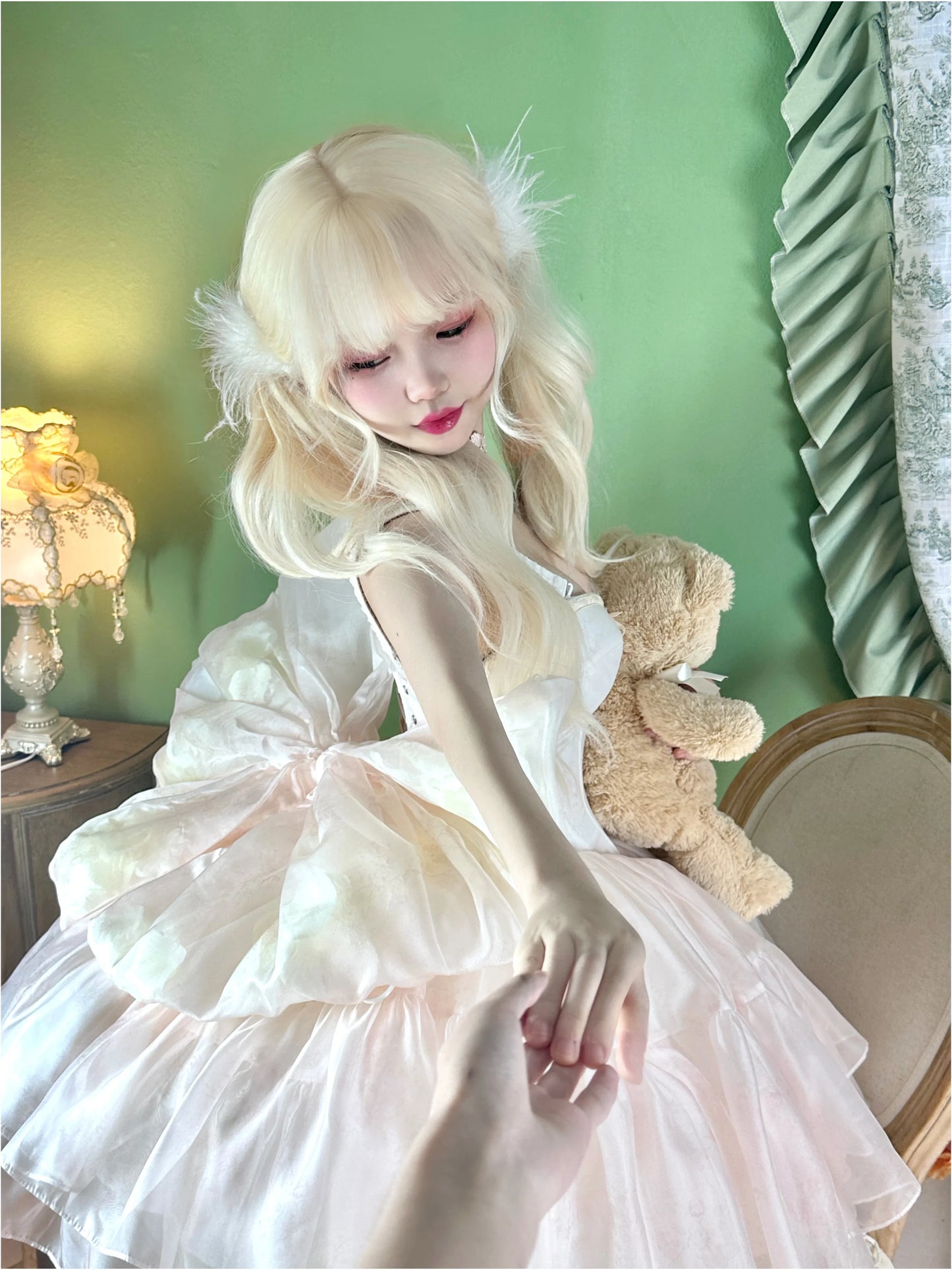 Princess Ball Gown Dress Women's Lolita Pink Suspender Dress Big Bow High Waist Slim Fit Elegant Sleeveless Strapless Dresses