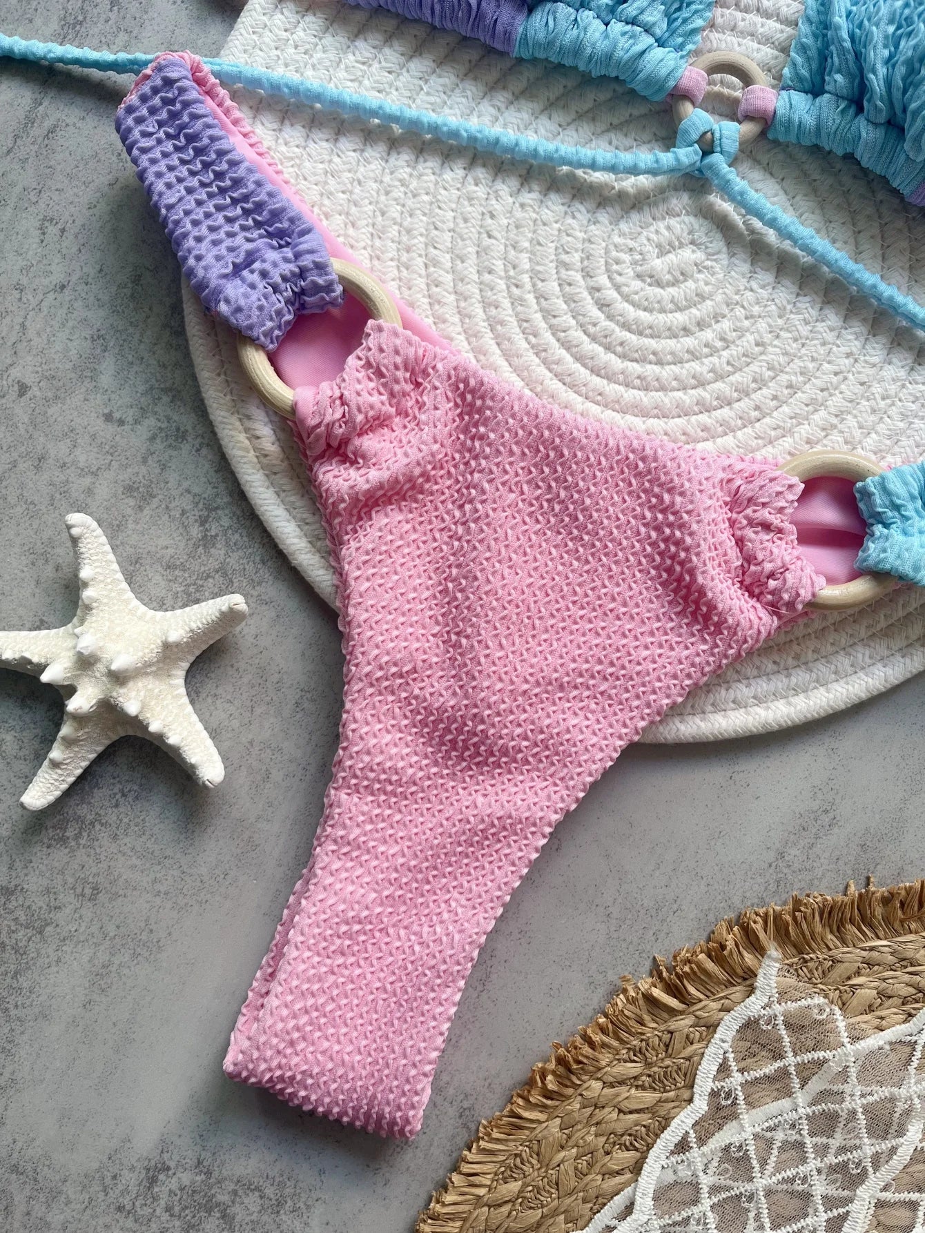 Sexy Neon Green Bikini Set 2025 Tassel Drawstring Side Thong Swimsuit Women Summer Push Up Swimwear Bathing Suit Beach Wear