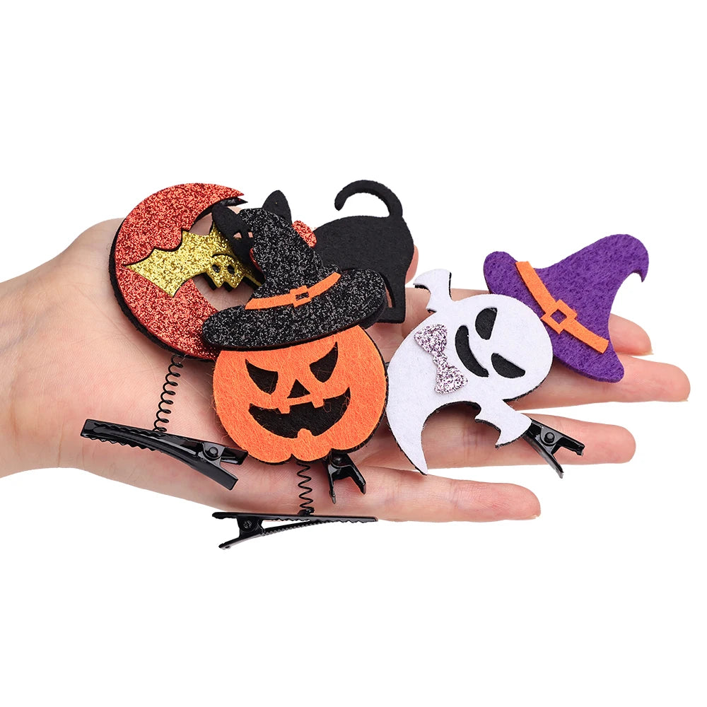 Halloween Girl Hair Clips Set  Ghost Witch Hat Pumpkin Barret  Accessories For Child Hairclip Cosplay Parties Hair Accessories