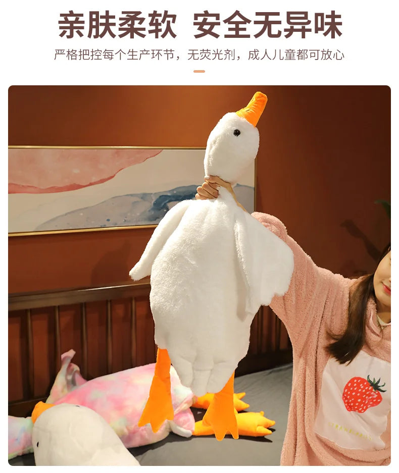 50-190cm 7 Colors Large Goose Plush Toys Brown Giant Hug Stuffed Animal Duck Kawaii Sleeping Pillow Big Christmas Gift for Girls