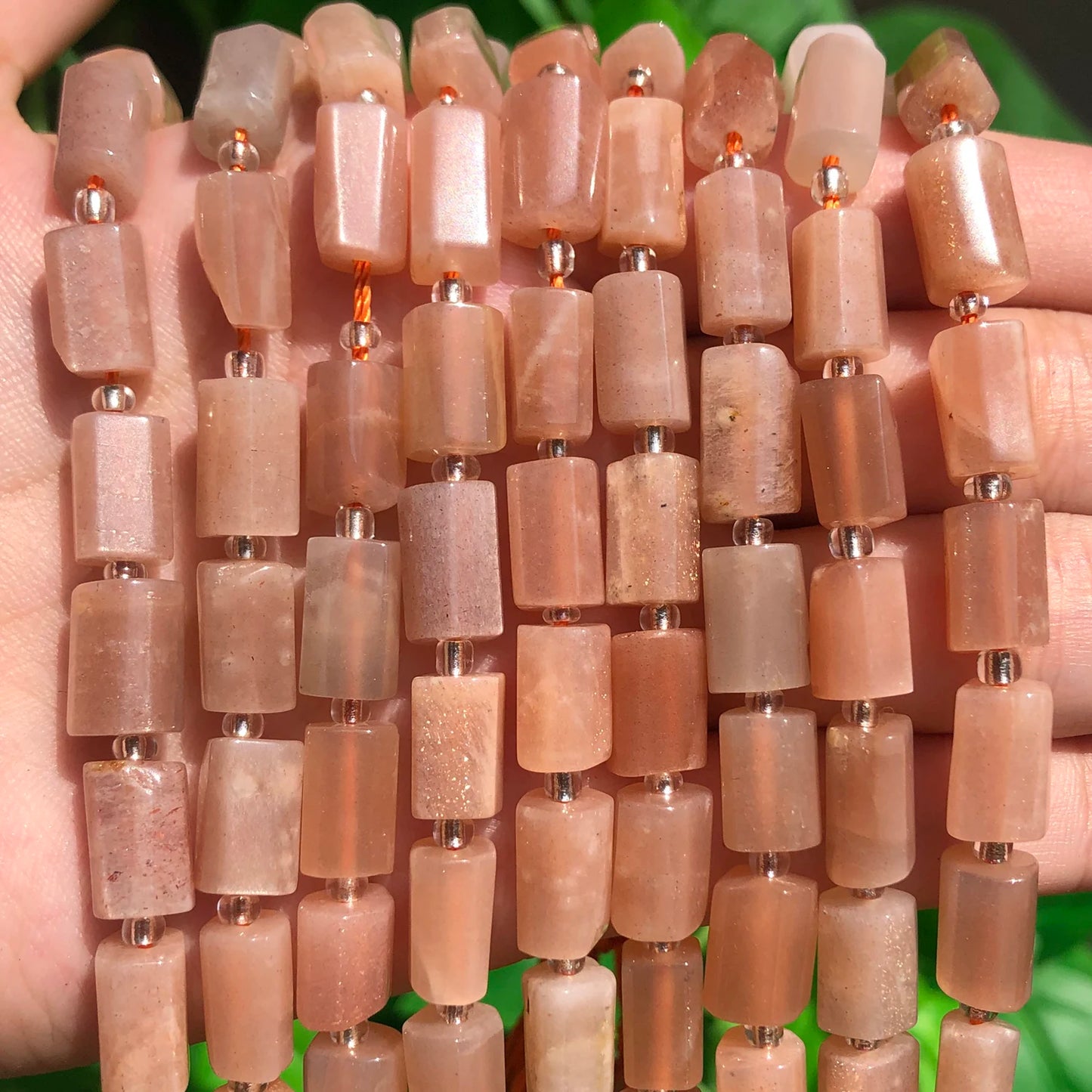 Natural Stone Bead Black Tourmaline Cylinder Shape Loose Spacer Beads for Jewelry Making DIY Bracelet Necklace Accessories 7.5''