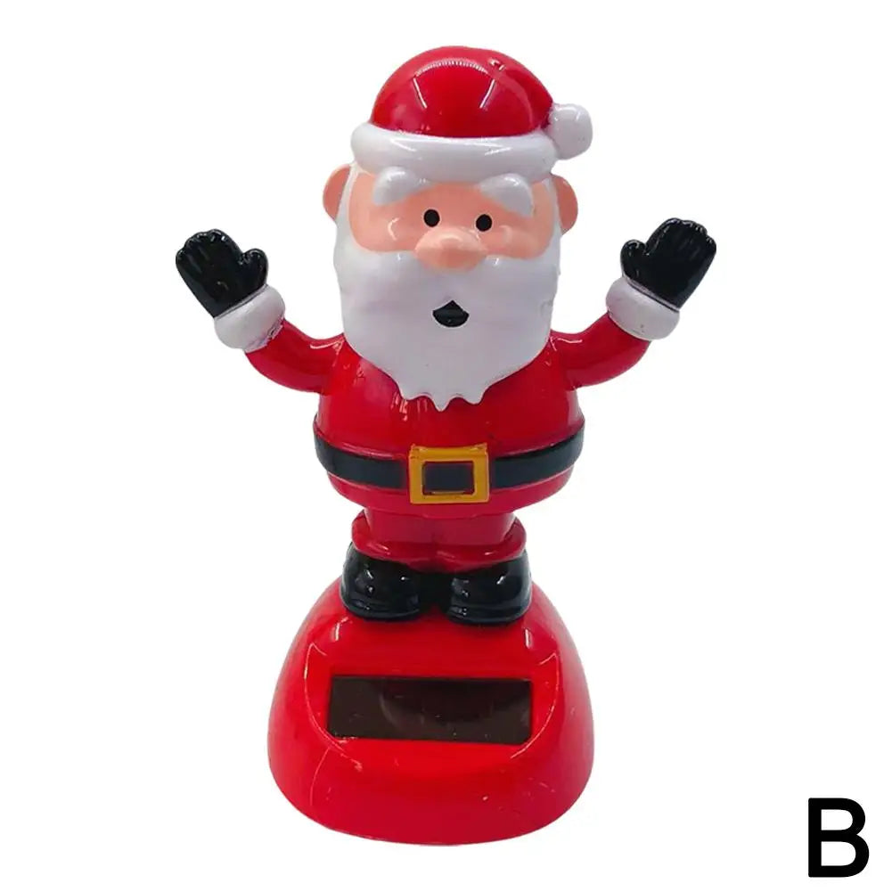 Christmas Car Decoration Solar Dancing Santa Claus Car Ornament Tree Elk Snowman Bobblehead Doll Merry Christmas Gift Accessory