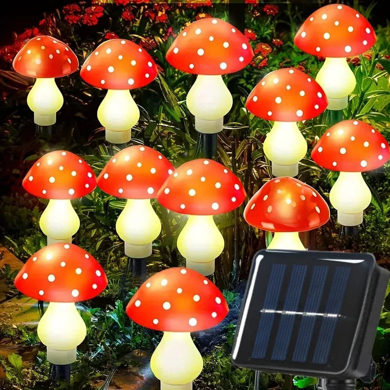Outdoor Solar Mushroom Lights 8 Modes Garden Holiday Festive Lights for Christmas Yard Camping Pathway Halloween Lighting  Decor