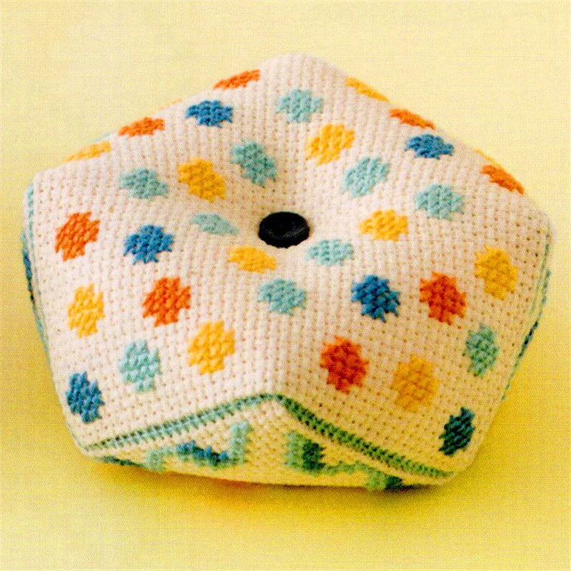 076 Cross Stitch Kits Pin Needle Cushion Biscornu Needlework DIY Kit Embroidery Set Counted Cross-Stitching Pincushion Packages