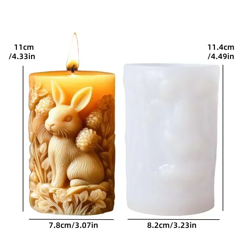 DIY elk relief cylindrical candle silicone mold sika deer flower relief resin mould Forest sika deer gypsum molds Christmas gift