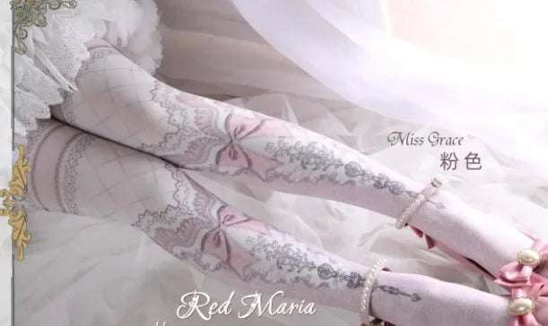 Japanese Style Lolita Socks Vintage Original Print Pantyhose Lady Girls Autumn Winter Tights Stocking Fashion Leggings