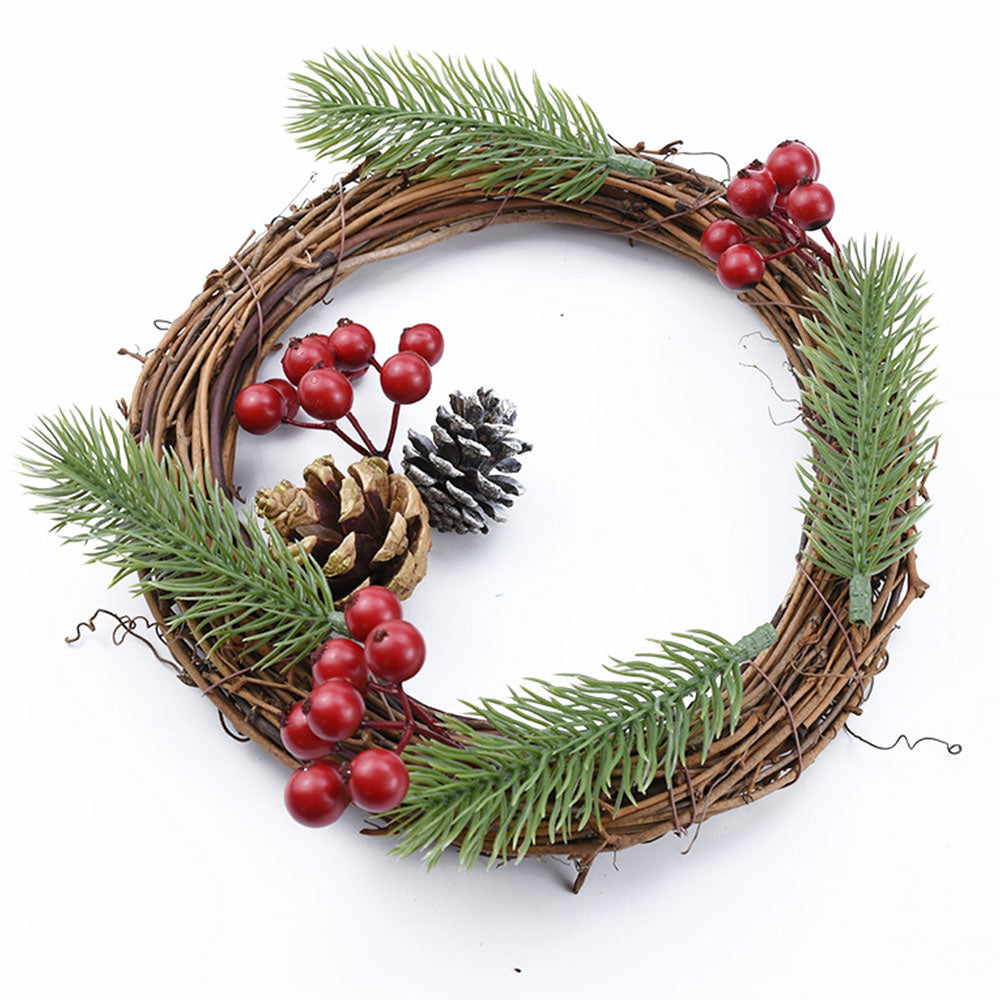 3/5Pcs Round Natural Rattan Wreath Stem Branch Ring Garland Wedding Birthday Party Decor Supplies Christmas Gift 15//20/25/35cm