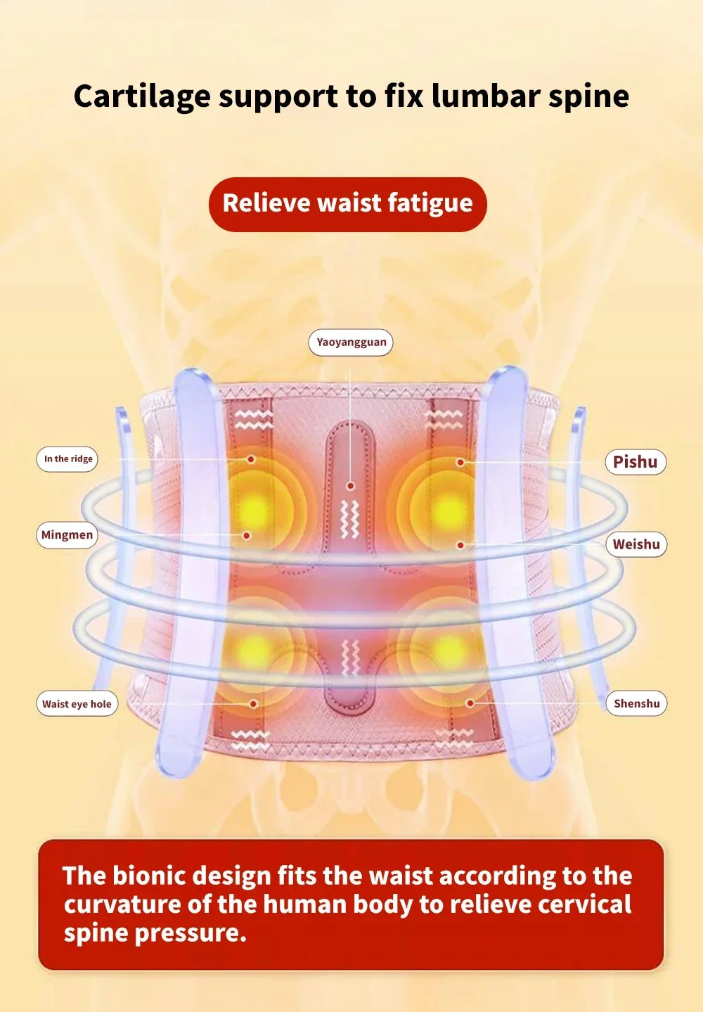 Electric Heating Waist Hot Compress Massager Vibration Lumbar Brace Belt Waist Back Massage Pain Relief Care Blood Circulation