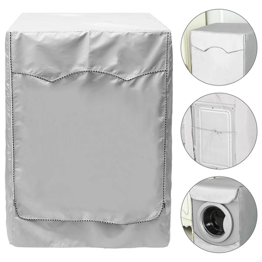 1PC Waterproof Dustproof sun protection dryer Cover Household Protective cover Washing machine cover Laundry Silver Coated Cover