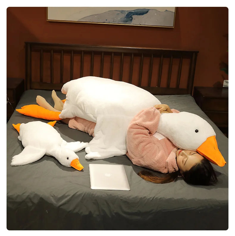 50-190cm 7 Colors Large Goose Plush Toys Brown Giant Hug Stuffed Animal Duck Kawaii Sleeping Pillow Big Christmas Gift for Girls
