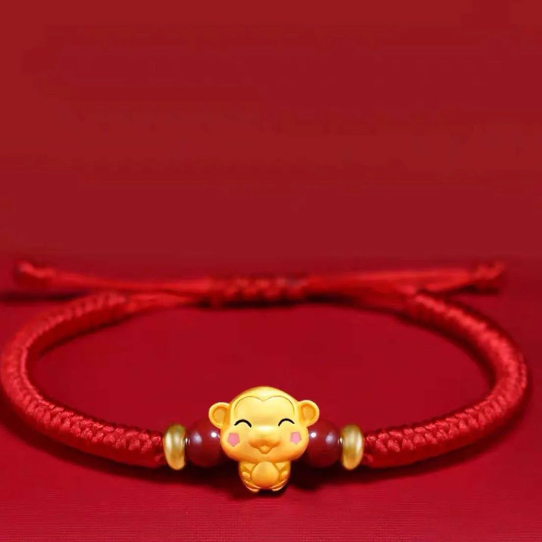Lucky 12 Constellation Zodiac Sign Braided Animal Bracelet Men Women Red Rope Gold Color Beads Bracelet Bangle Gift Jewelry