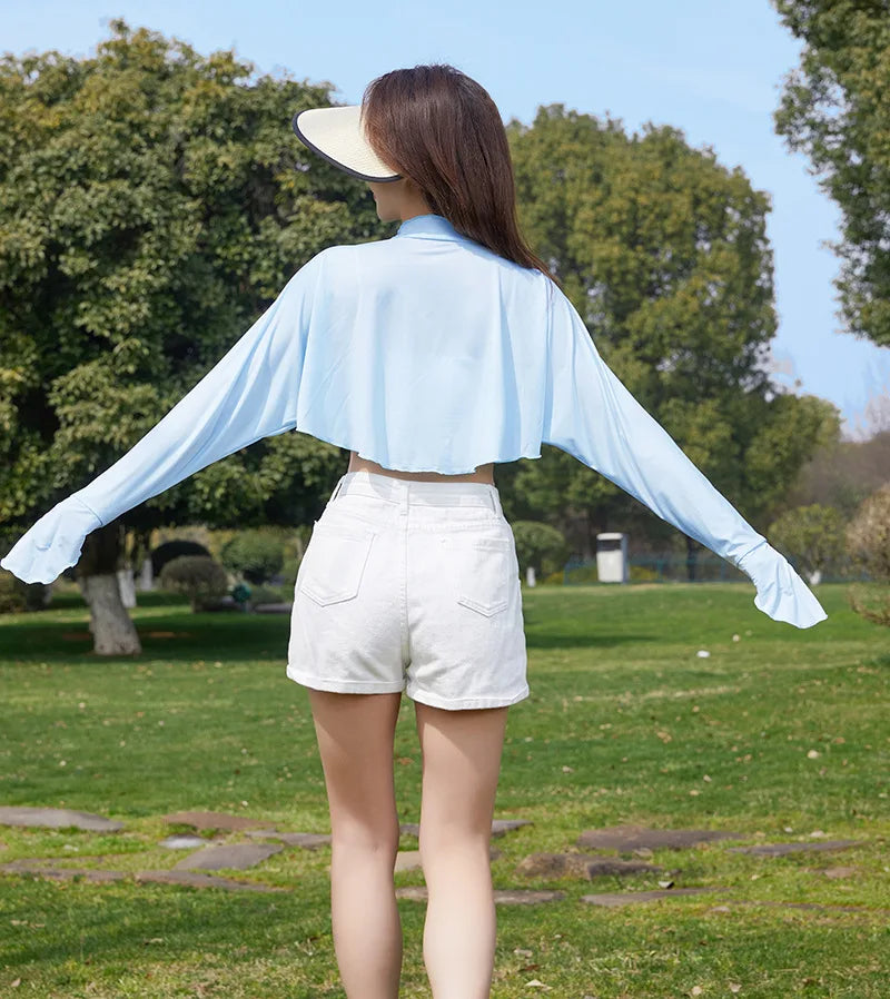 New sun protection shawl for women thin sun protection against UV cycling outdoor long-sleeved sun protection clothes