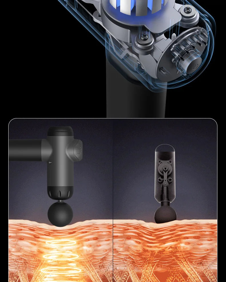 Fitness Massage Gun Fascia Deep Muscle Relax Body Neck Massager Electric Fitness Equipment Noise Reduction Christmas gift