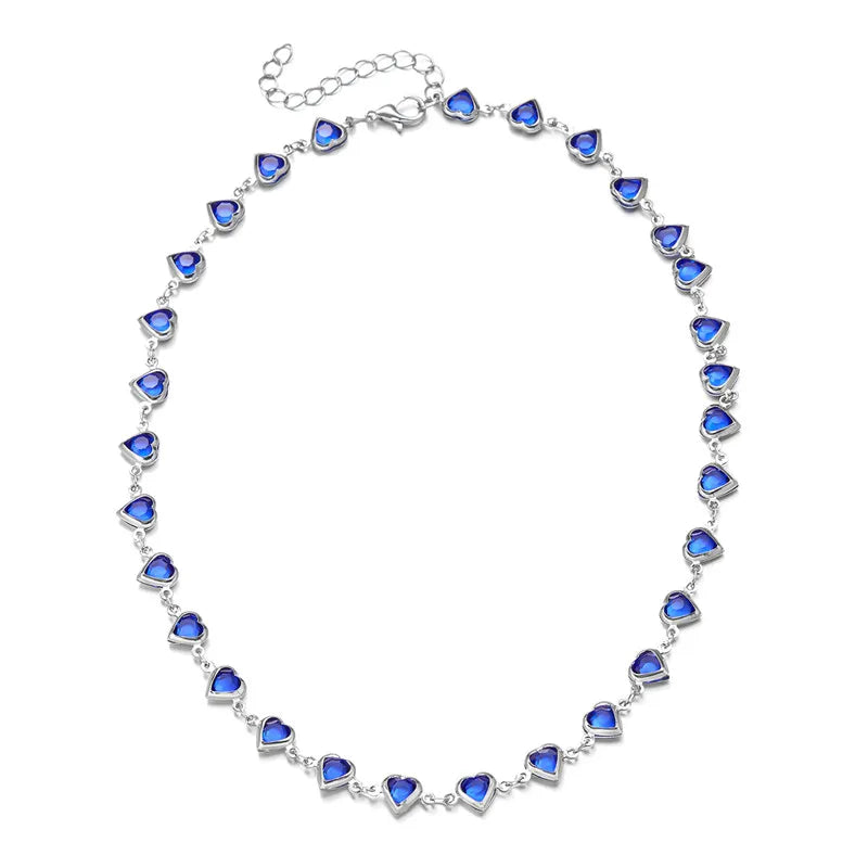 Exquisite Boho Candy Color Heart Shaped Crystal Bracelet for Women Fashion Charm Zircon Butterfly Pearl Metal Chain Bracelets