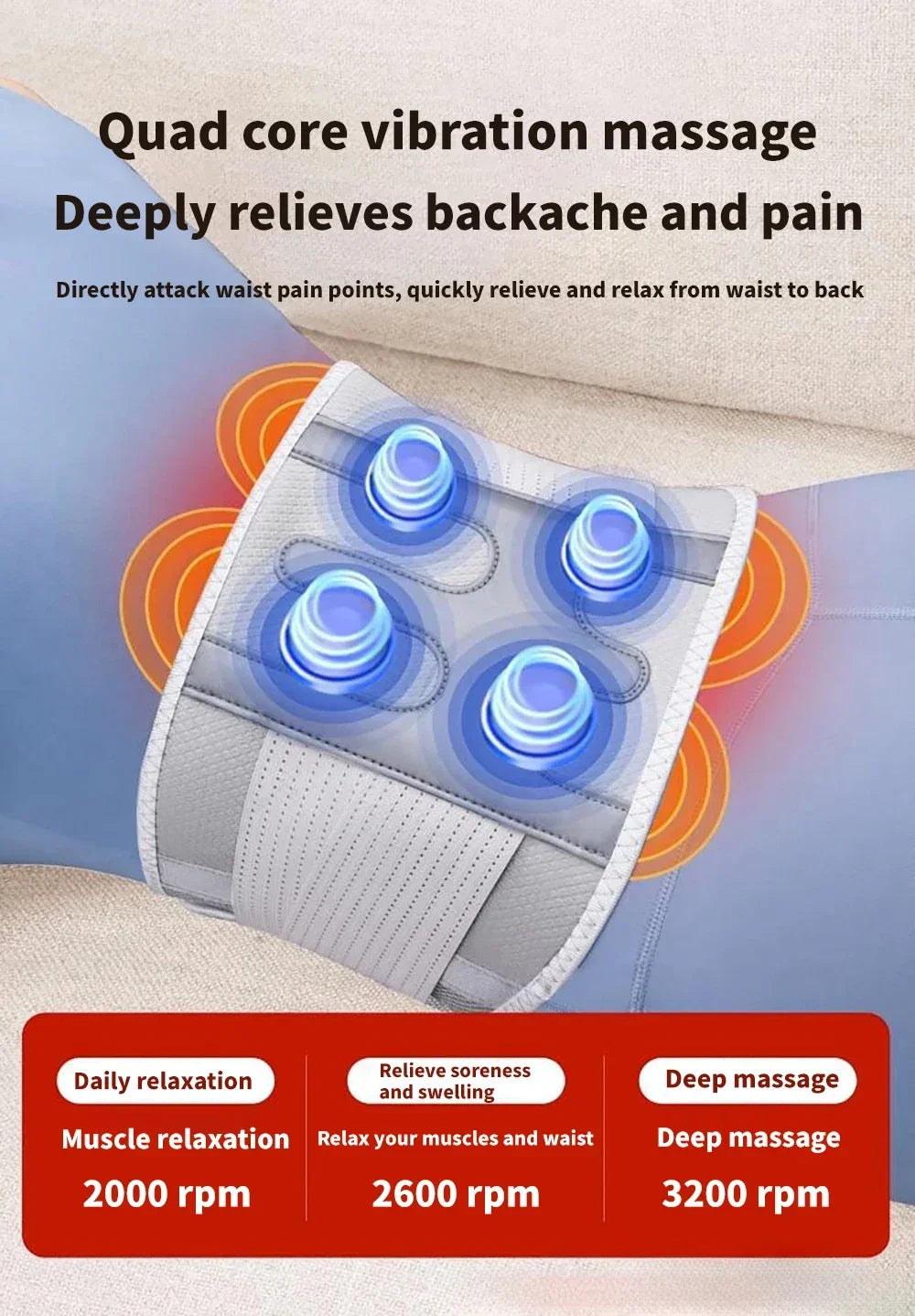 Electric Heating Waist Hot Compress Massager Vibration Lumbar Brace Belt Waist Back Massage Pain Relief Care Blood Circulation