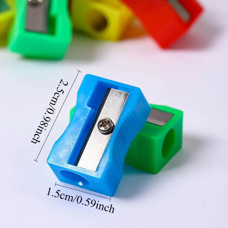 30PCS Mini Plastic Pencil Sharpener Candy Color Standard Pencil Cutting Machine School Office Supplies Stationery (Mixed Colors)