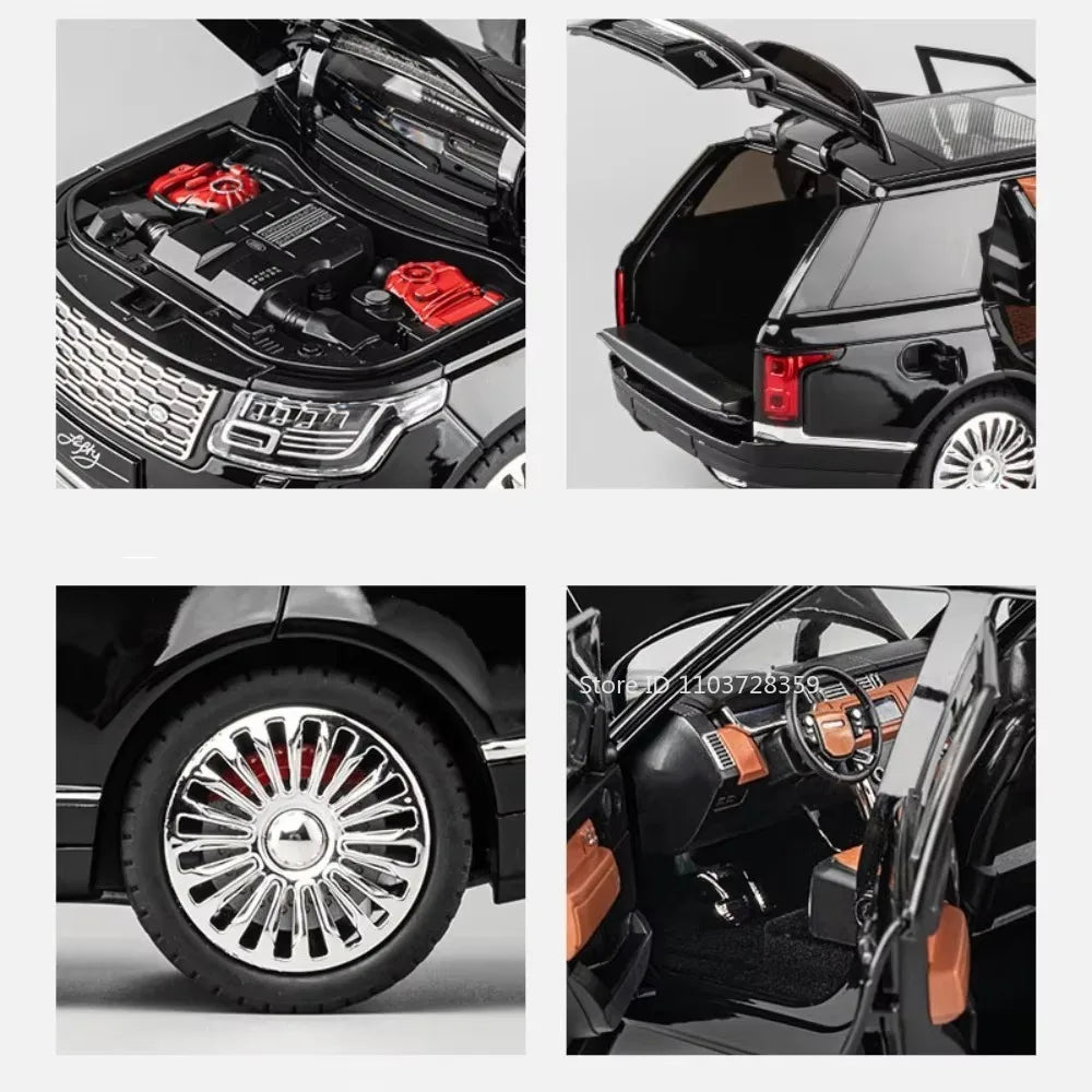 1:18 RS7 Range Rover Alloy Car Model Diecast Toy Sound Light 6 Doors Opened Shock Absorption Miniature Vehice Kid Christmas Gift