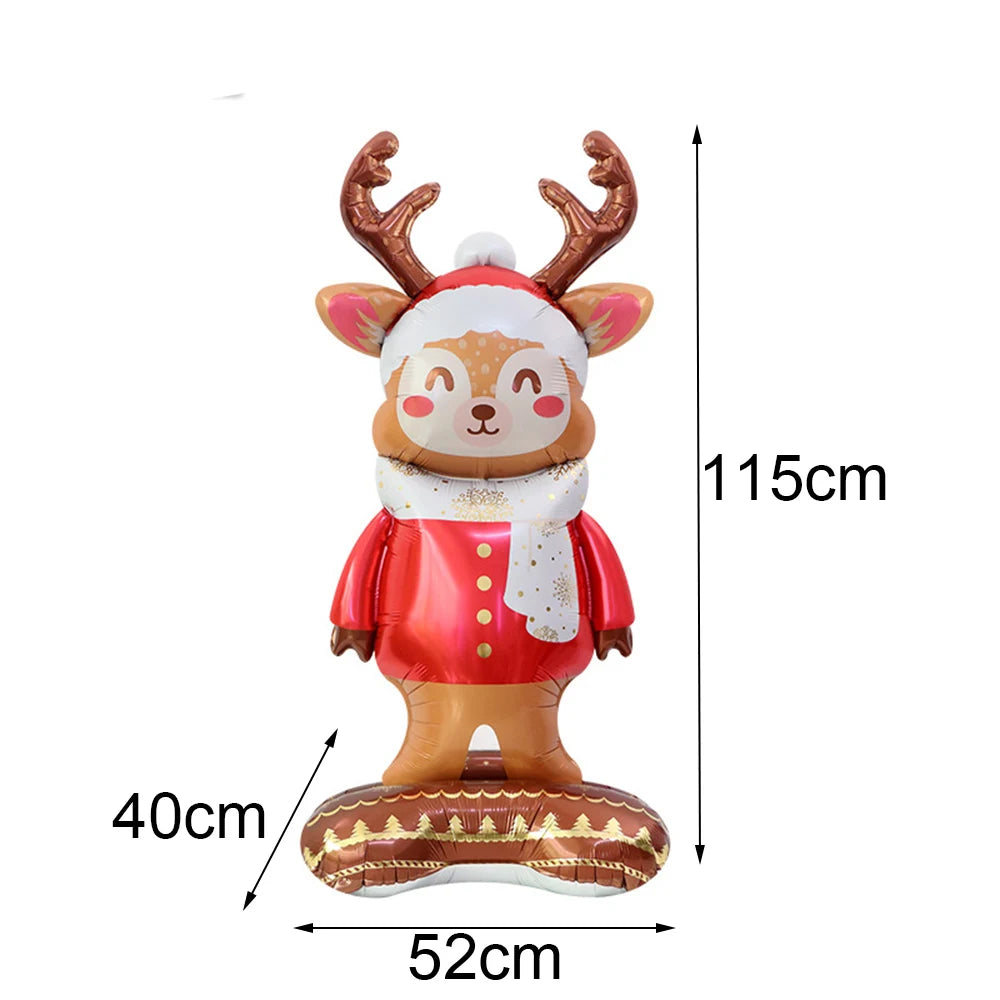 Large Standing Christmas Streetlights Balloon Puppy Snowman Santa Claus Foil Balloon for Kids Christmas Gift Home Decor Supplies
