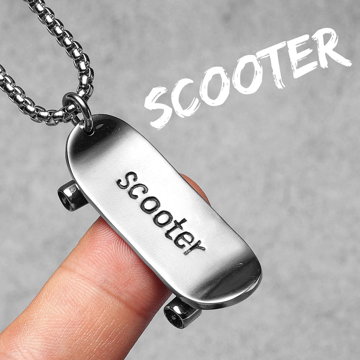 Skate Sports Men Necklaces With Pendant Stainless Steel Jewelry For Male Women Unique Punk Hip Hop Accessories Gifts Wholesale