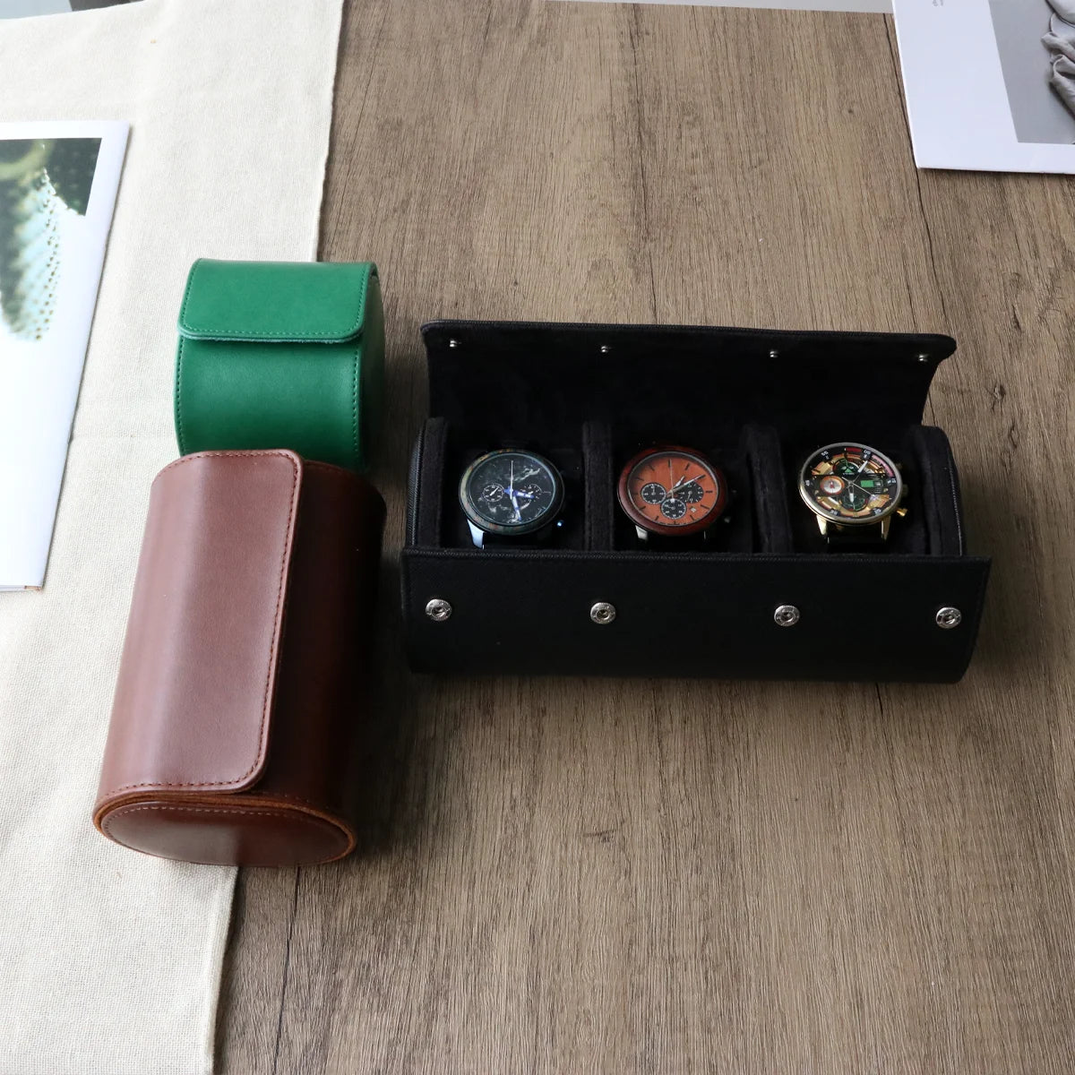 Travel Watch Storage Box Leather Watch Display Case Storage Box Watch Organizers Men Christmas Gift Watch Travel Case Watch Box