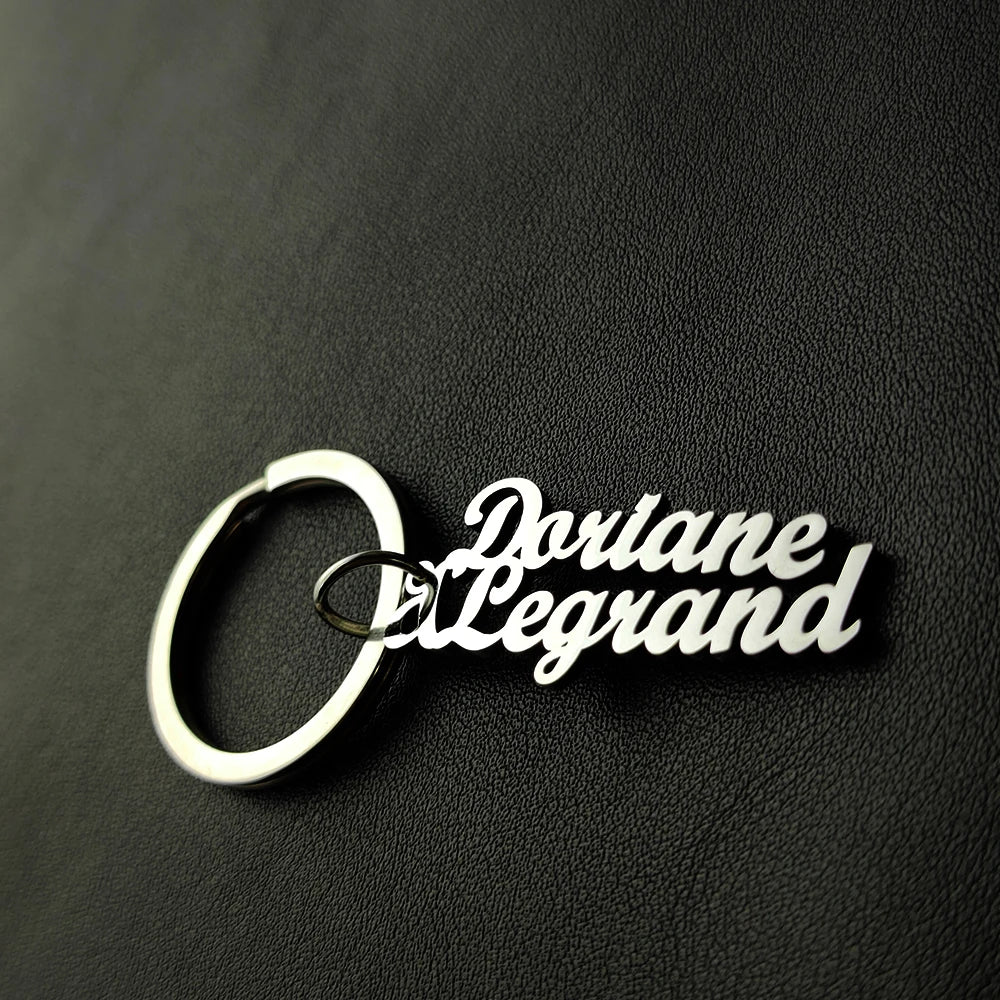 Personalized Name Keychain Fashion Car Key Accessories Stainless Steel Jewelry Simple Keychain