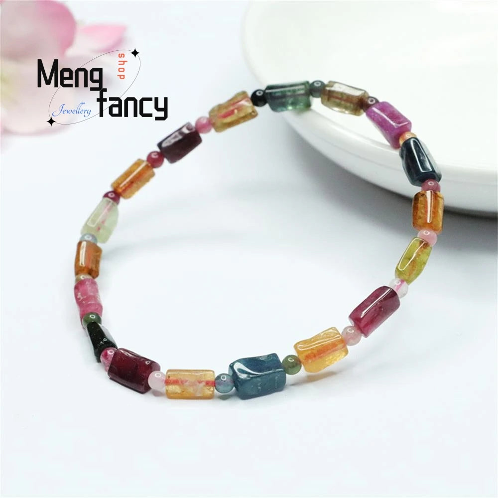 Natural Tourmaline Exquisite Elegant Simple High-grade Bracelet Candy Colour Random Sexy Young Girls Popular Fashion Jewellery
