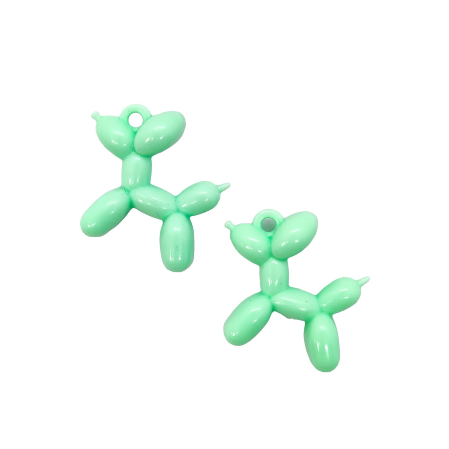 10pcs/Bag tiki hot 34mm Acrylic Jelly Colorful Cartoon 3D cute Balloon Dog DIY Bead Keychain Phone Chain Pendant Accessories
