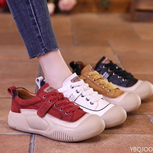 2025 Spring and Autumn New Versatile Thick Soled Retro Single Shoes Soft and Comfortable Height Boosting Women's Casual Shoes