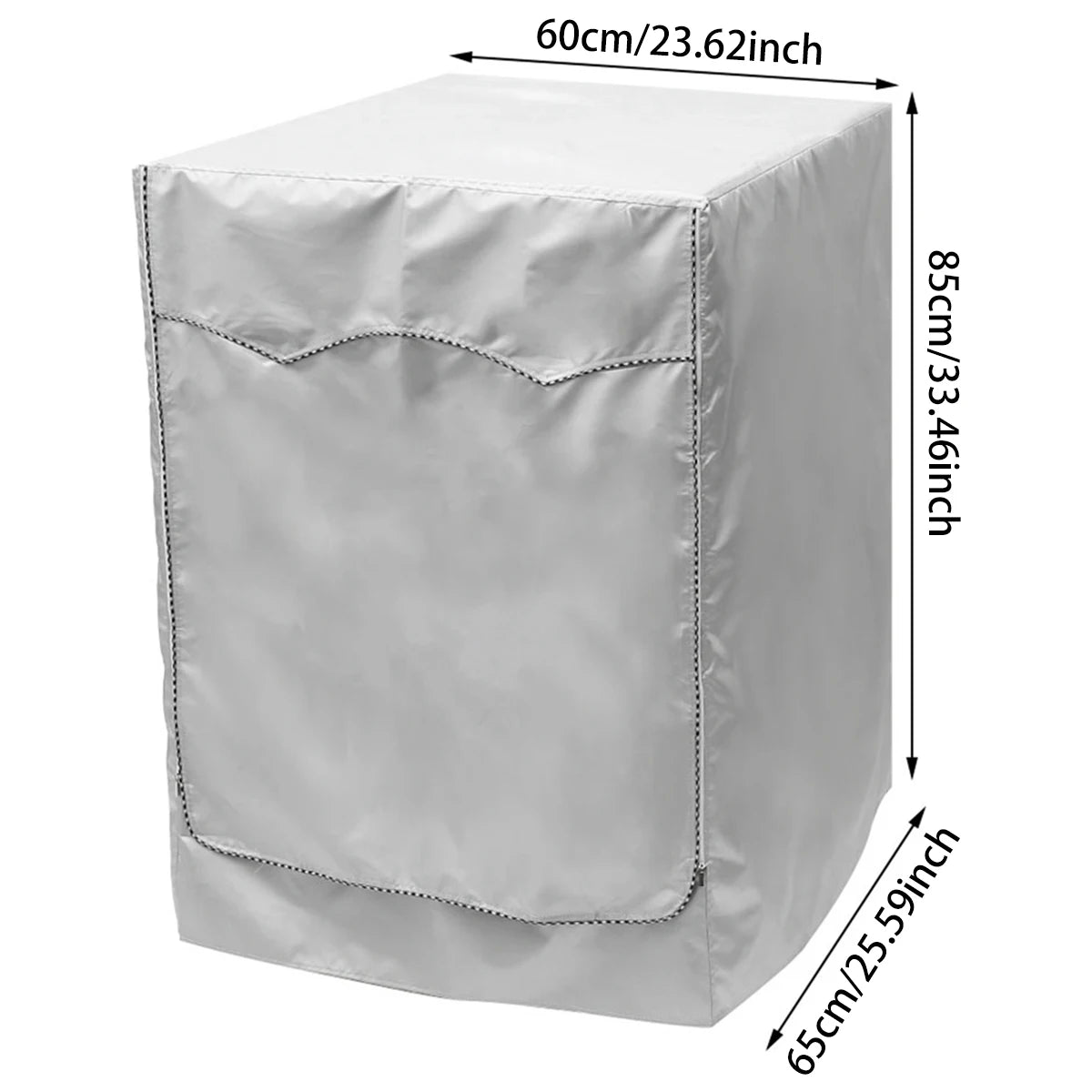 1PC Waterproof Dustproof sun protection dryer Cover Household Protective cover Washing machine cover Laundry Silver Coated Cover