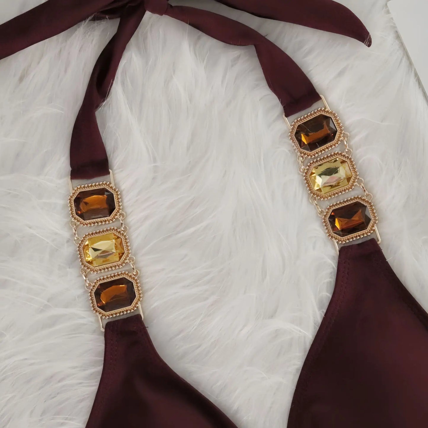 Sexy Rhinestone Bikini Set Women 2025 Luxury Pink Crystal Diamond Push Up Bandage Thong Swimsuit Beach Bathing Suit Swimwear