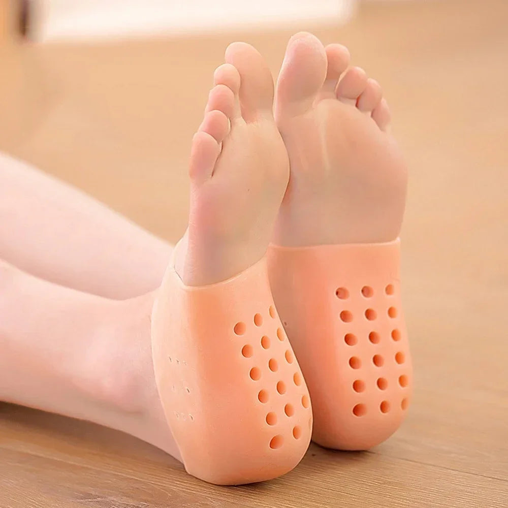 Unisex Invisible Height Increase 5CM Silicone Socks Gel Heel Pads Orthopedic Arch Support Heel Cushion Insoles Foot Massage Pad