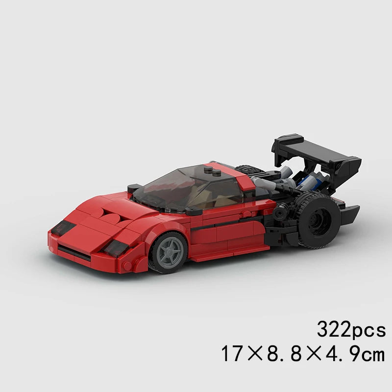 MOC Car Speed R34 488 Pickup R32 Racing Vehicle Model Building Block Super Race brick Christmas Gift City Technical rally sport