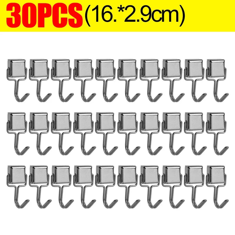 30/1PCS Strong Magnetic Hook Multi-Purpose Wall-mounted Hooks Home Kitchen Bathroom Storage Magnet Hooks Keys Holder Hanger