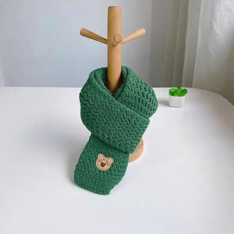 Kids Windproof Scarf Fleece Lined Warm Neck Cover Toddler Winter Scarf Christmas Gift Unisex Baby Outdoor Scarf Korean Cute