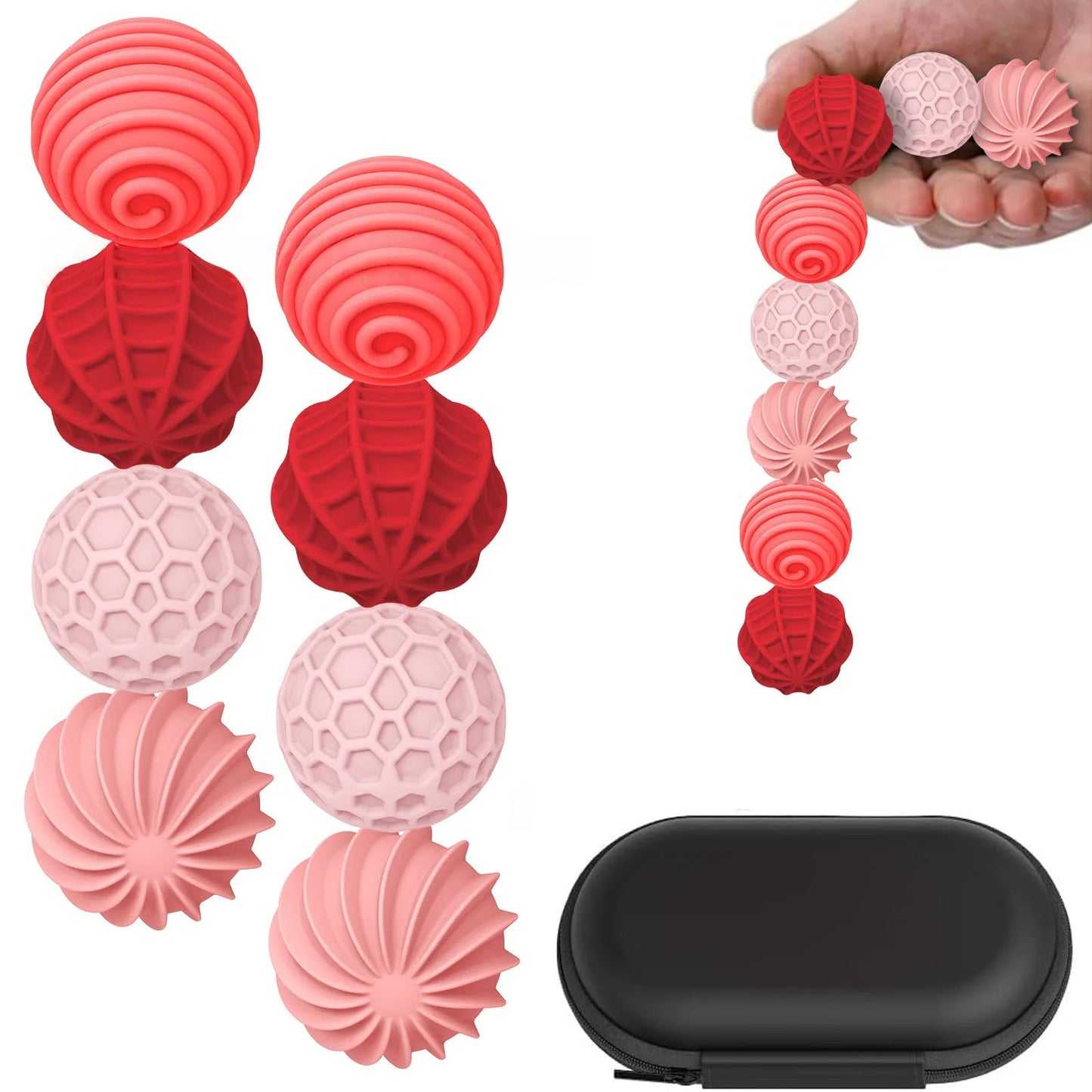 Sensory Magnetic Ball Fidget Decompression Soft Silicone Texture Worry Ball Puzzle Travel Toy Halloween Gift Set