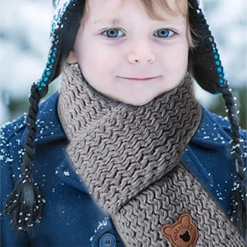 Kids Windproof Scarf Fleece Lined Warm Neck Cover Toddler Winter Scarf Christmas Gift Unisex Baby Outdoor Scarf Korean Cute